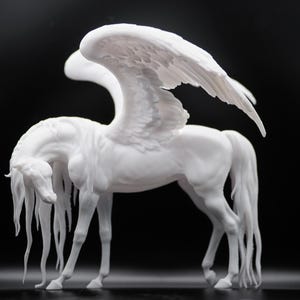 Pegasus model Horse artist resin - White resin figurine - Unpainted - 10" tall