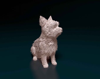 yorkshire terrier artist resin - white resin ready to prep / paint ALL SCALES sculpture / figurine