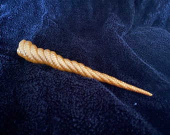 Unicorn horn for real horse 29cm L Shimmery gold with base to attach for photoshoot / cosplay