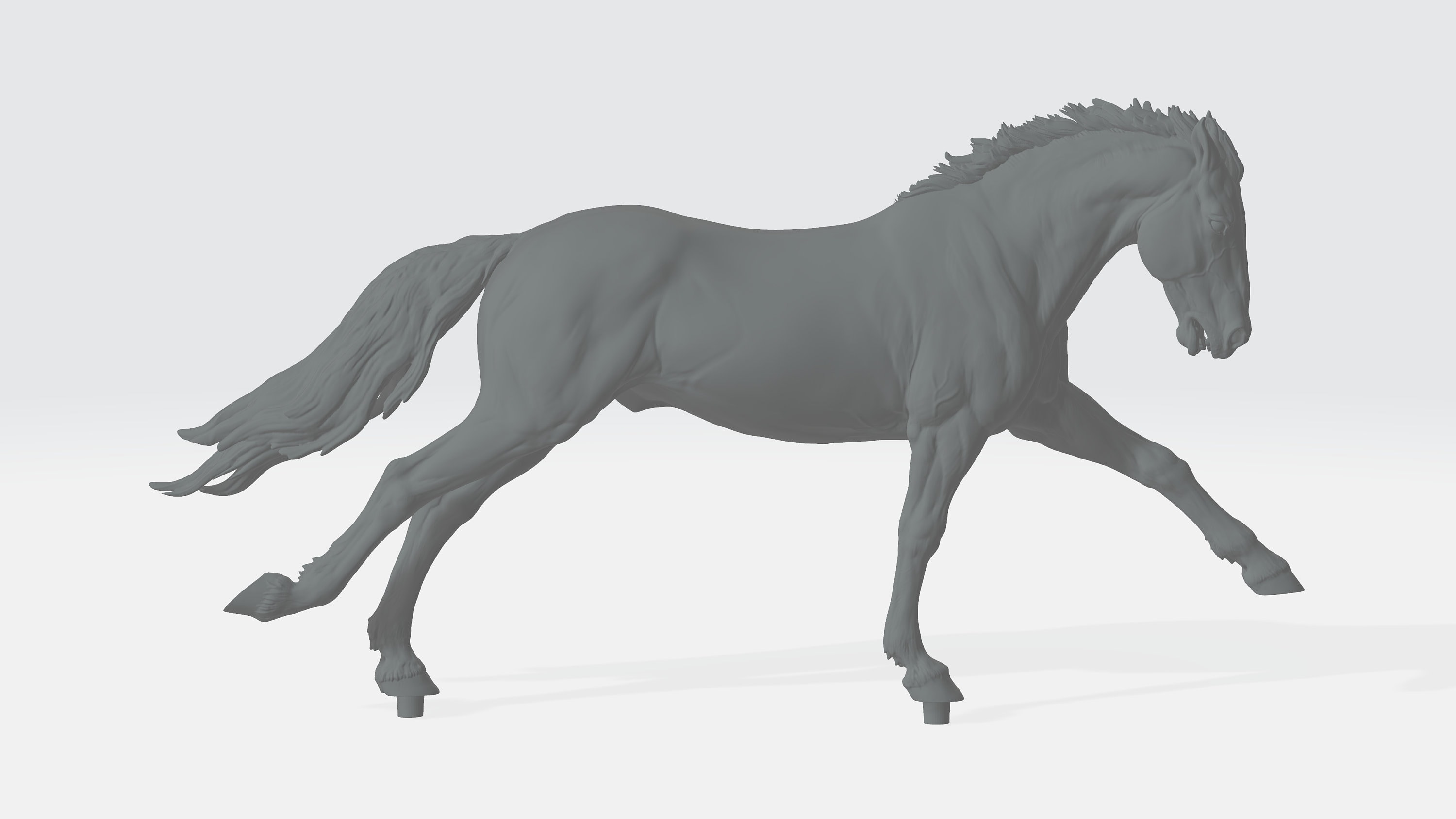 Performance friendly Renegade running stallion - White resin ready to paint - Pre - Order sculpture / figurine