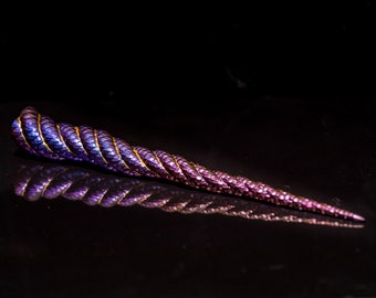Unicorn horn for real horse 38cm XL Galaxy colour shift *Nebula* with base to attach for photoshoot / cosplay
