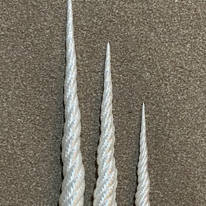 Unicorn horn x 3 full set of Pearly white 20cm 29cm 38cm with bases to attach for photoshoot / cosplay