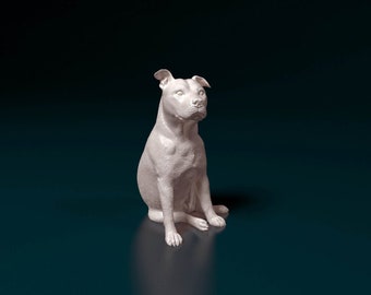 Staffordshire bull terrier dog artist resin - white resin ready to prep / paint ALL SCALES