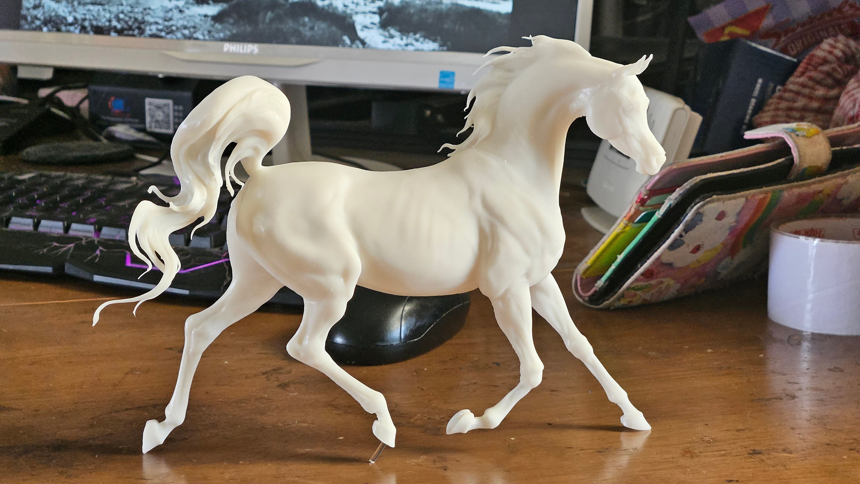 Artist resin model horse 1/24 sized artist resin prancing arabian 1/24