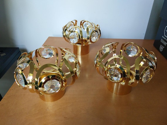 Crystal Temptations 24K Gold Plated Candlestick With Strass