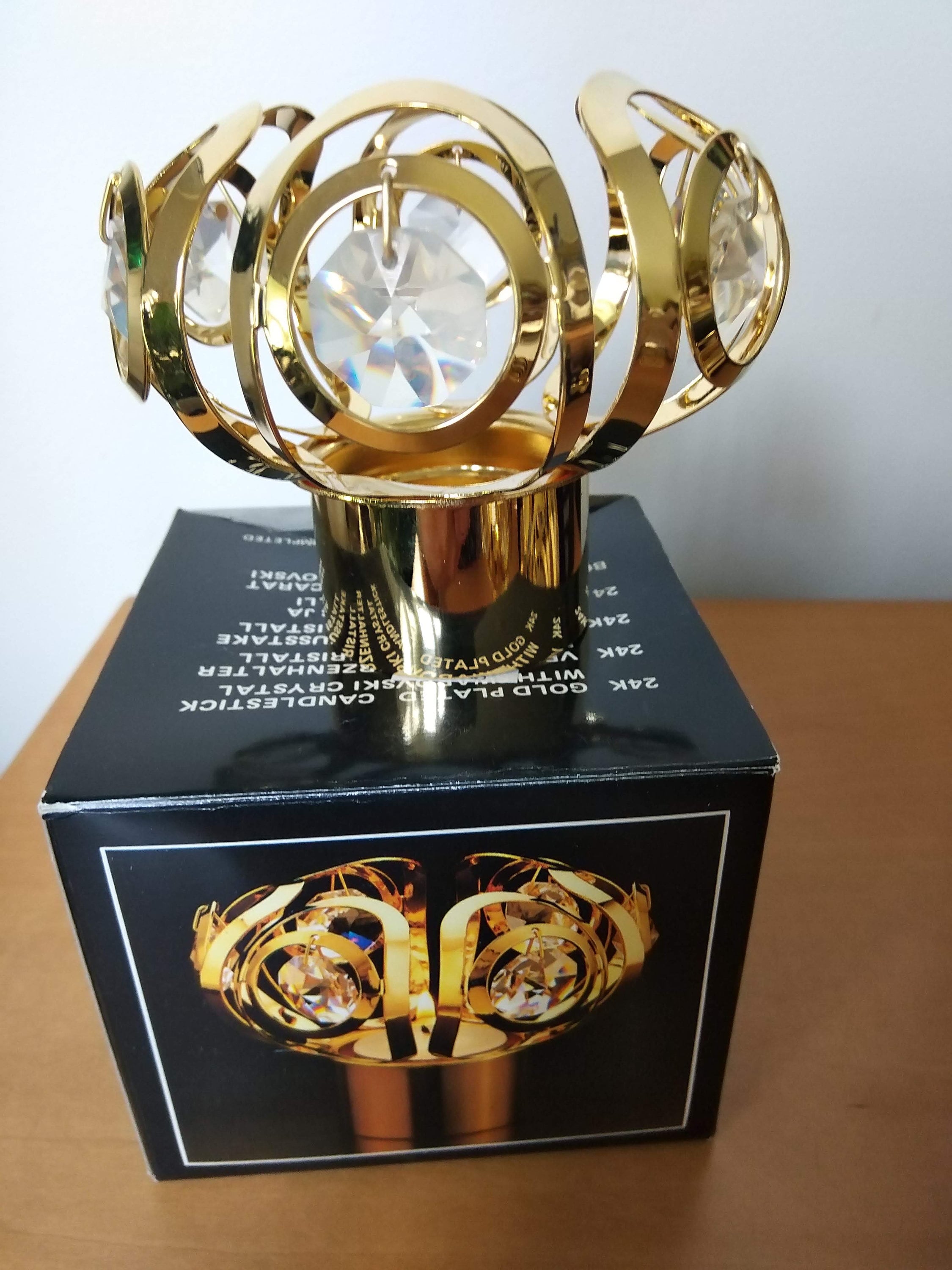 Crystal Temptations 24K Gold Plated Candlestick With Strass