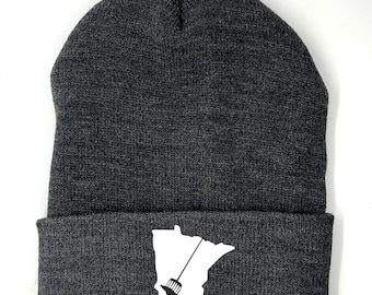 Minnesota Ice Spear Fishing Winter Knit Hat