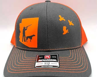 Quail Hunting Hat Custom Bird Dog Hat | Upland Hunting Hat Snapback Trucker Hat | Choose State | Dog Breed | Hunting Gift for Dad