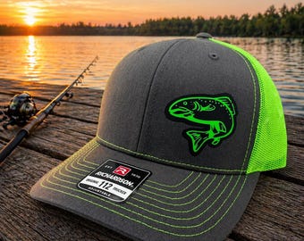 Trout Fishing Hat Snapback Adjustable Trucker Hat, Custom Fish Hat, Choose Your Hat Color, Angler Gift, Fishing Cap