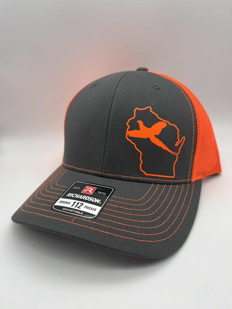 Custom Pheasant Hunting Hat | Any State Upland Bird Hunter Trucker Hat | Richardson 112 Snapback | Bird Hunting Gift for Men image 5