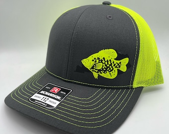 Crappie Fishing SnapBack Adjustable Hat with multiple hat color options