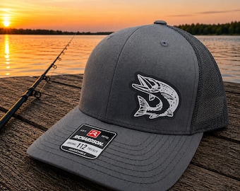 Northern Pike Fishing SnapBack Adjustable Hat in Multiple Color Options