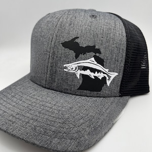 Salmon Fishing SnapBack Adjustable Hat with multiple hat color options