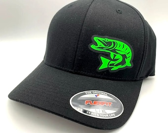 Musky Fishing zwarte Flexfit-hoed in 3 maten| Muskie | Vis |