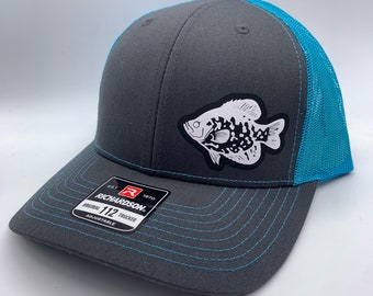 Crappie Fishing SnapBack Adjustable Hat with multiple hat color options