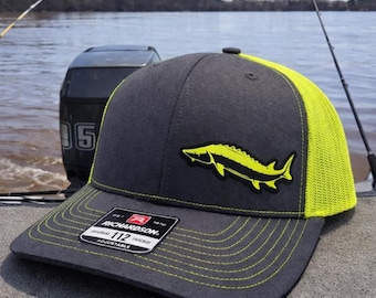 Sturgeon Fishing Hat Custom State Hat Snapback Trucker Hat Adjustable Richardson 112 Sturgeon Hat Fishing Gift for Anglers