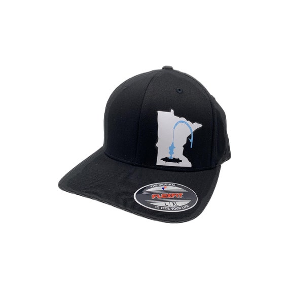 Any State Ice Fishing Black Flexfit Fitted Hat in Multiple Sizes -   Canada