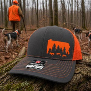 Hound Hunting Hat | Custom State Hunting Hat | Choose Your Animal & Color | Coon Hunting Hat | Bear Dog Hat | Trucker Snapback Richardson