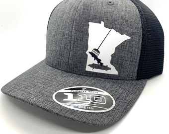 Any State Ice Spear Fishing Adjustable Hat in Multiple Hat Options