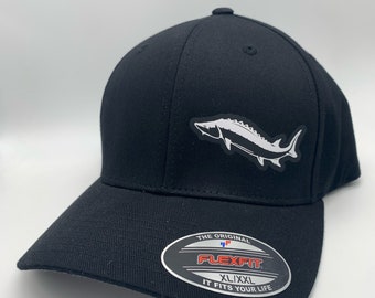 Sturgeon Flexfit Fitted Black Hat in Multiple Sizes