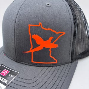 Custom Pheasant Hunting Hat | Any State Upland Bird Hunter Trucker Hat | Richardson 112 Snapback | Bird Hunting Gift for Men image 2