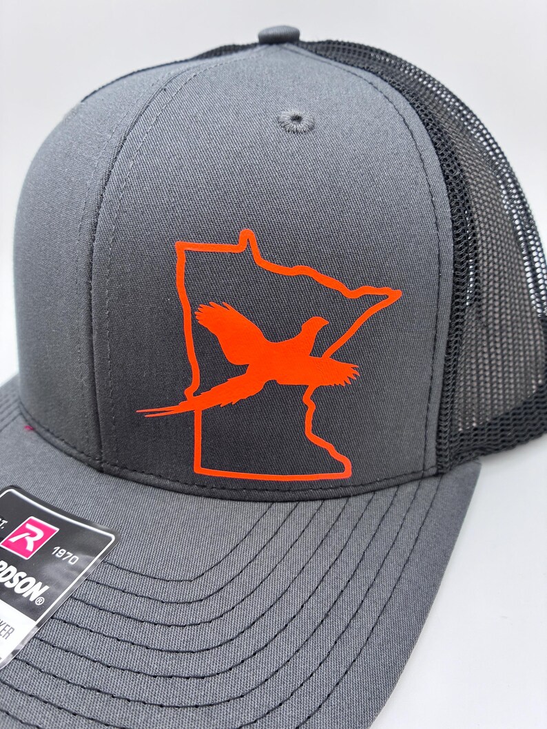Custom Pheasant Hunting Hat | Any State Upland Bird Hunter Trucker Hat | Richardson 112 Snapback | Bird Hunting Gift for Men image 2
