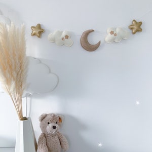 Garland moon stars clouds | Children's room decoration | Baby room | Wall garland | Wall decoration | Door sign