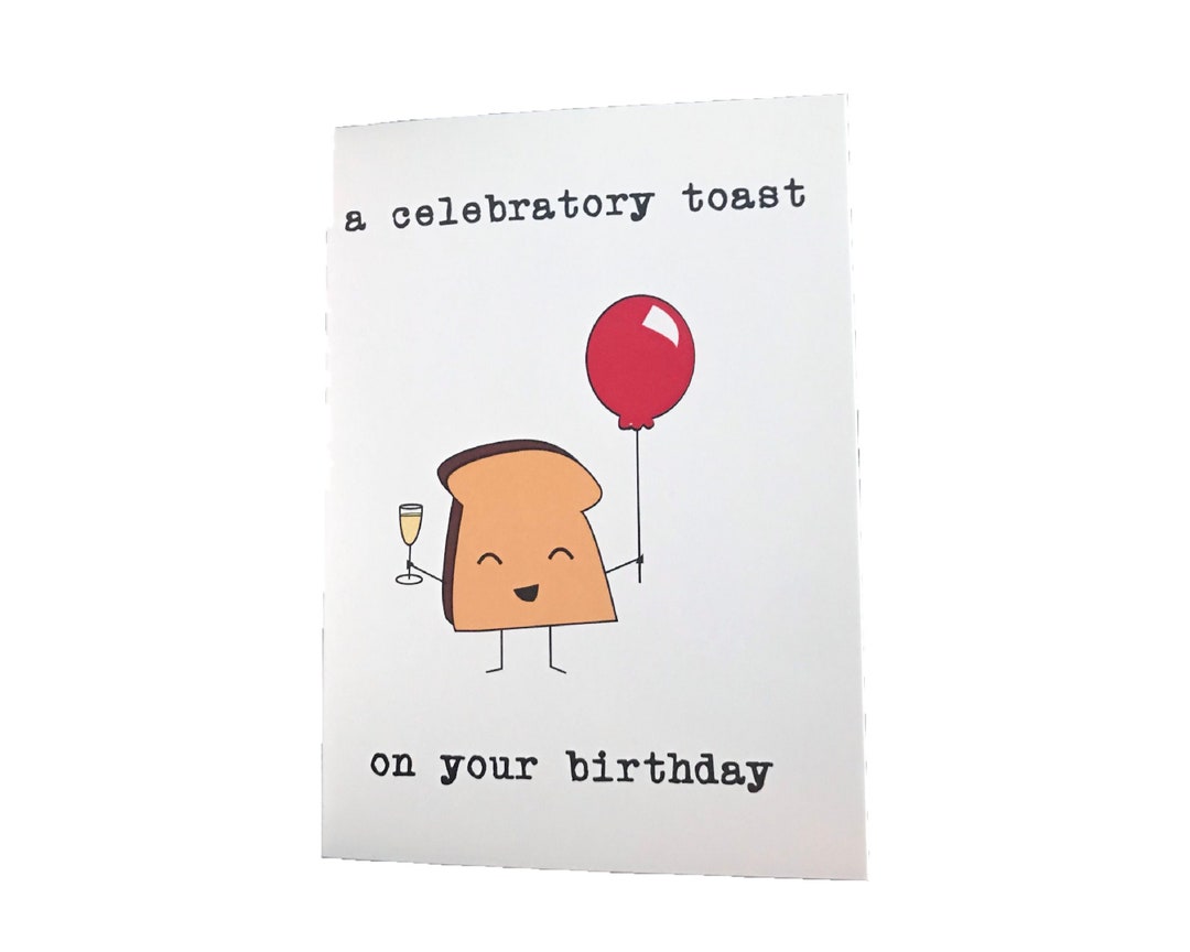 A Celebratory Toast on Your Birthday Cute Funny Birthday Card - Etsy