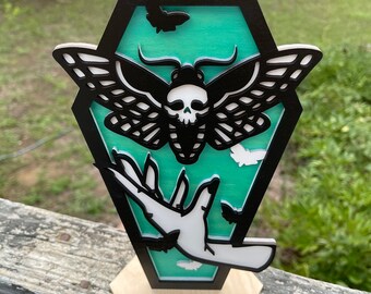 Gothic Moth Coffin ~ Halloween Decor
