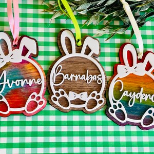 Personalized Easter Basket Tag - Bunny Tag - Custom Bunny Tag