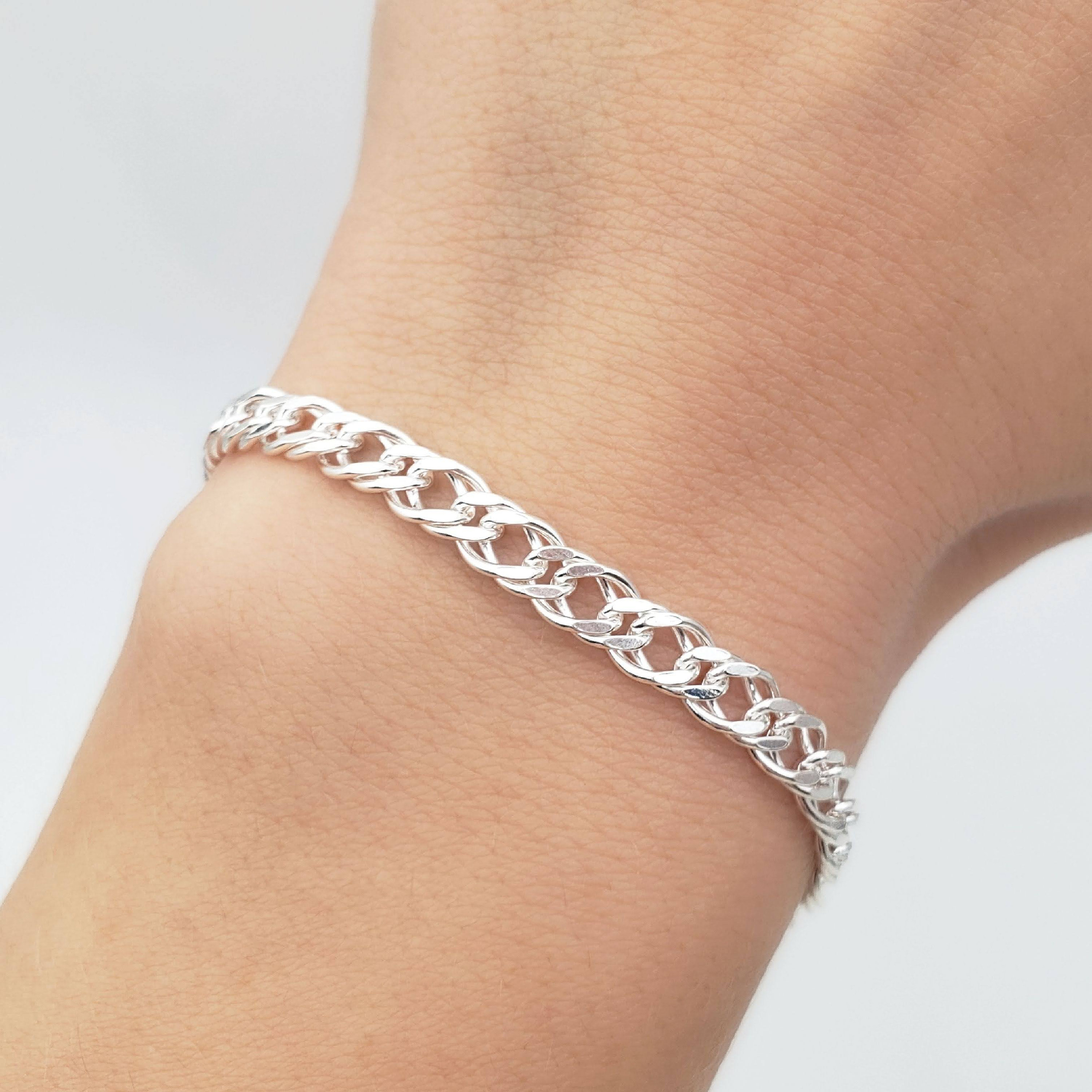 ★HARANG★ Half&Half Silver Color Mix Chain Bracelet ☆HARANG☆ Half&Half Silver Color Mix Chain Bracelet
