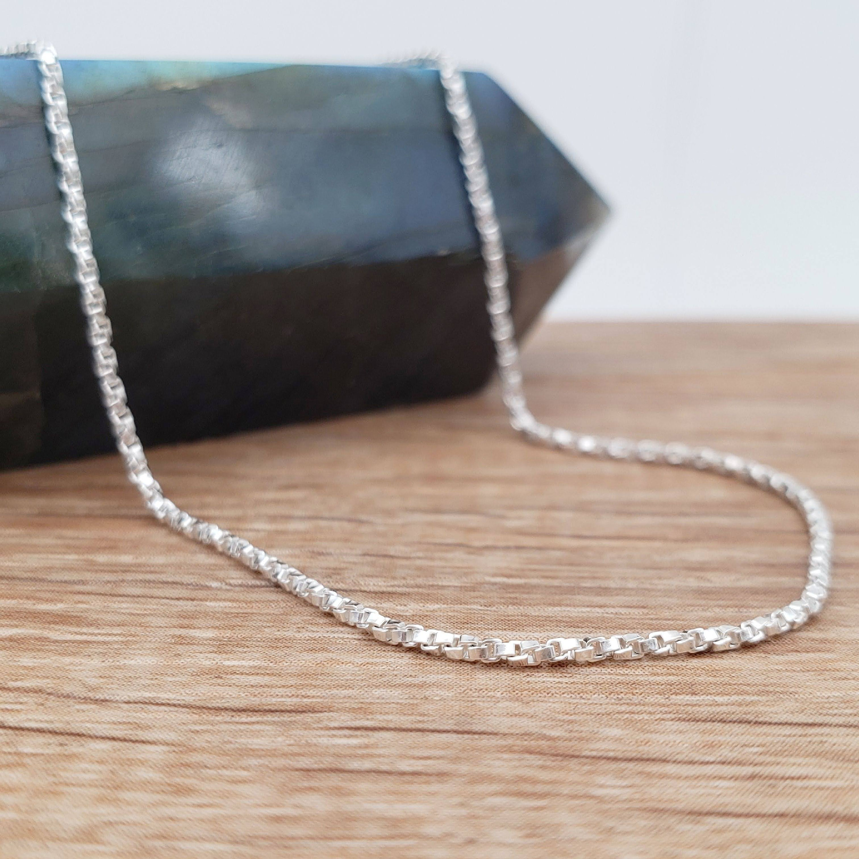Twisted Box Chain Necklace | .925 Sterling Silver (16