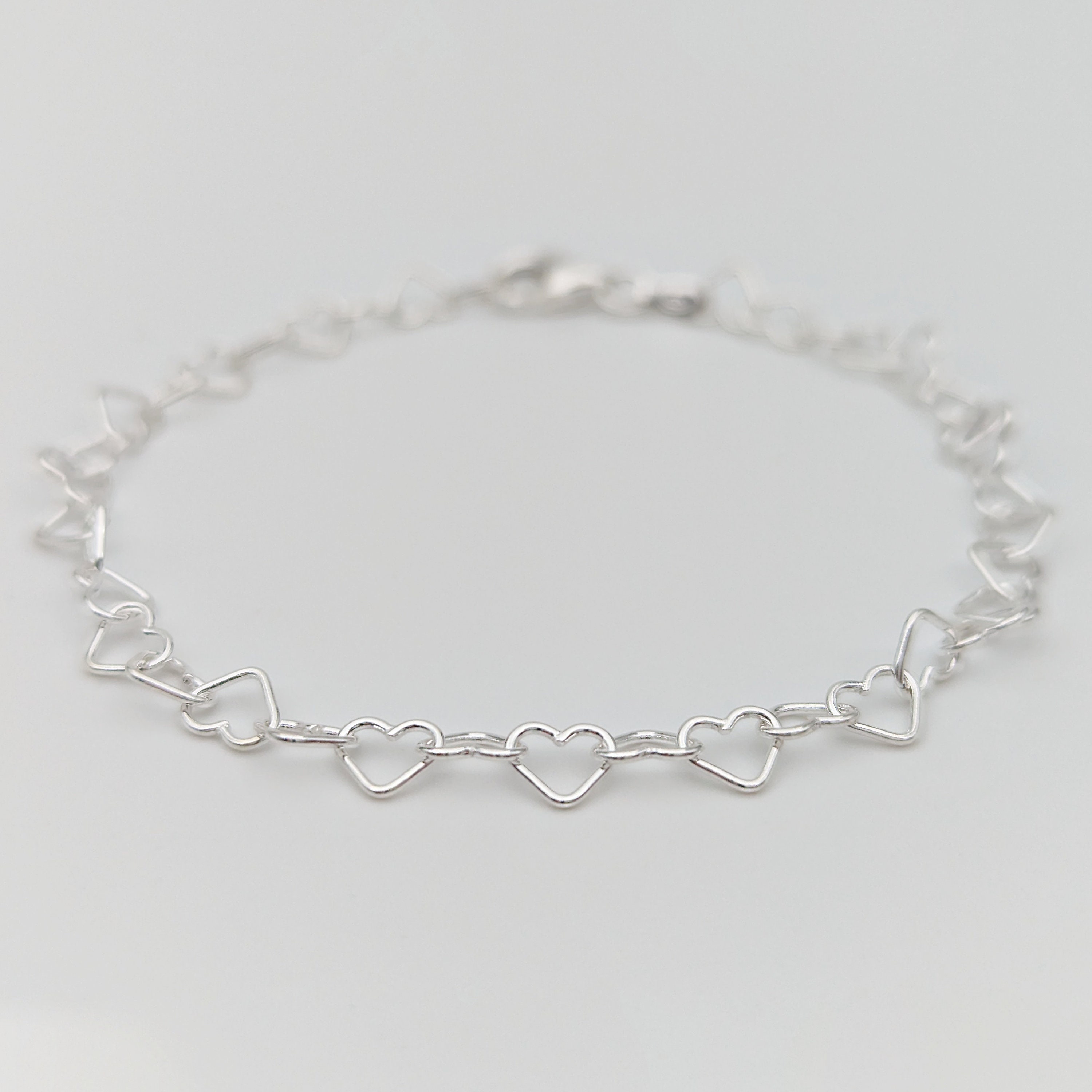 Heart Chain Bracelet Silver / 6.5