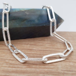 Patterned Paperclip Chain Necklace | .925 Sterling Silver (16", 18", 20" lengths)