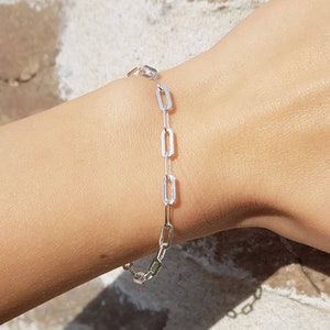 Paperclip Bracelet (Flat) | .925 Sterling Silver (6.5&quot;, 7&quot;, 7.5&quot; + 8&quot; lengths)