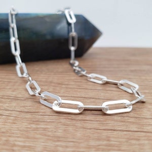 Paperclip Chain Necklace (Flat) | .925 Sterling Silver (16", 18", 20", + 22" lengths)