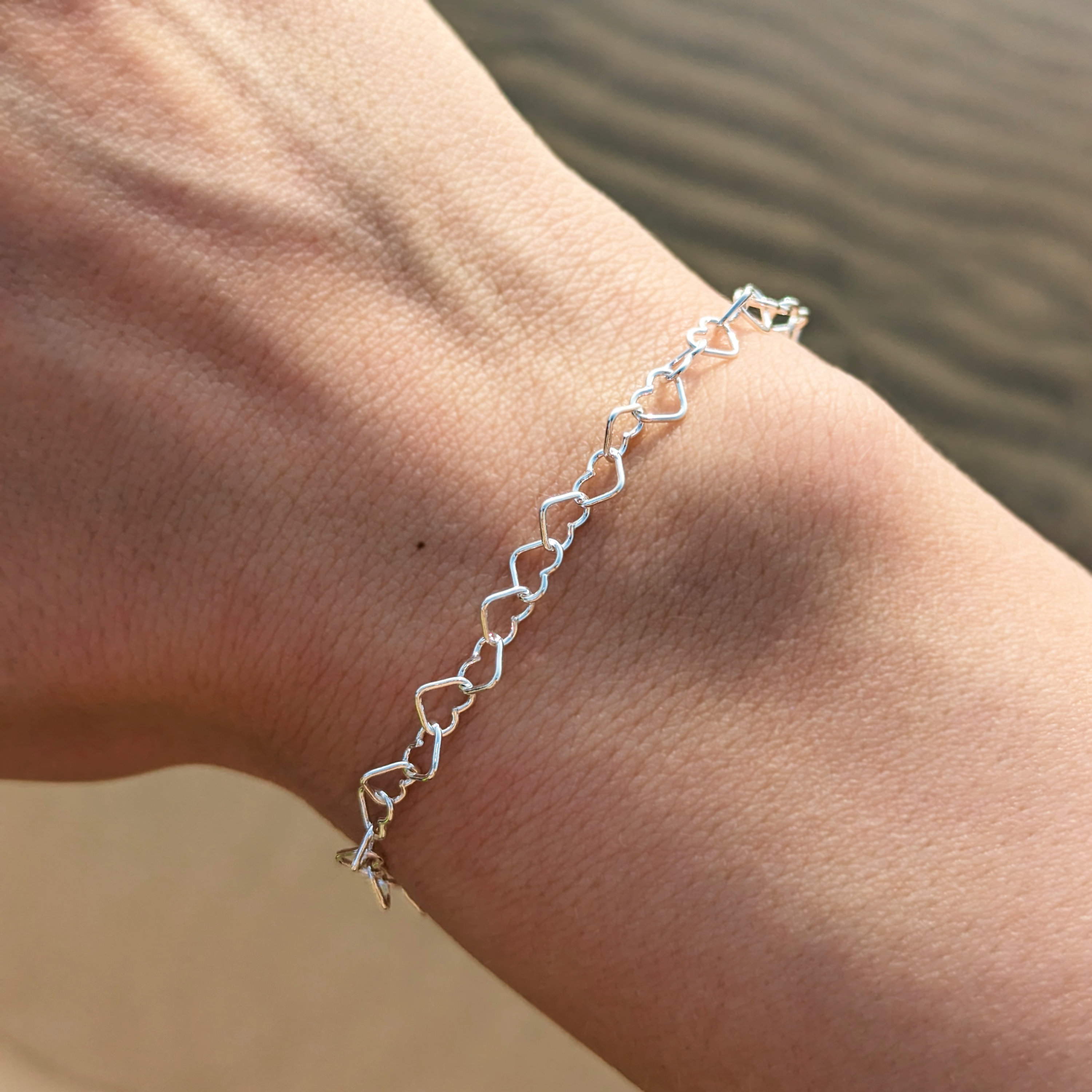 うのにもお得な情報満載！ Hearts Chain Bracelet | .925 Sterling Silver (6.5 アクセサリー