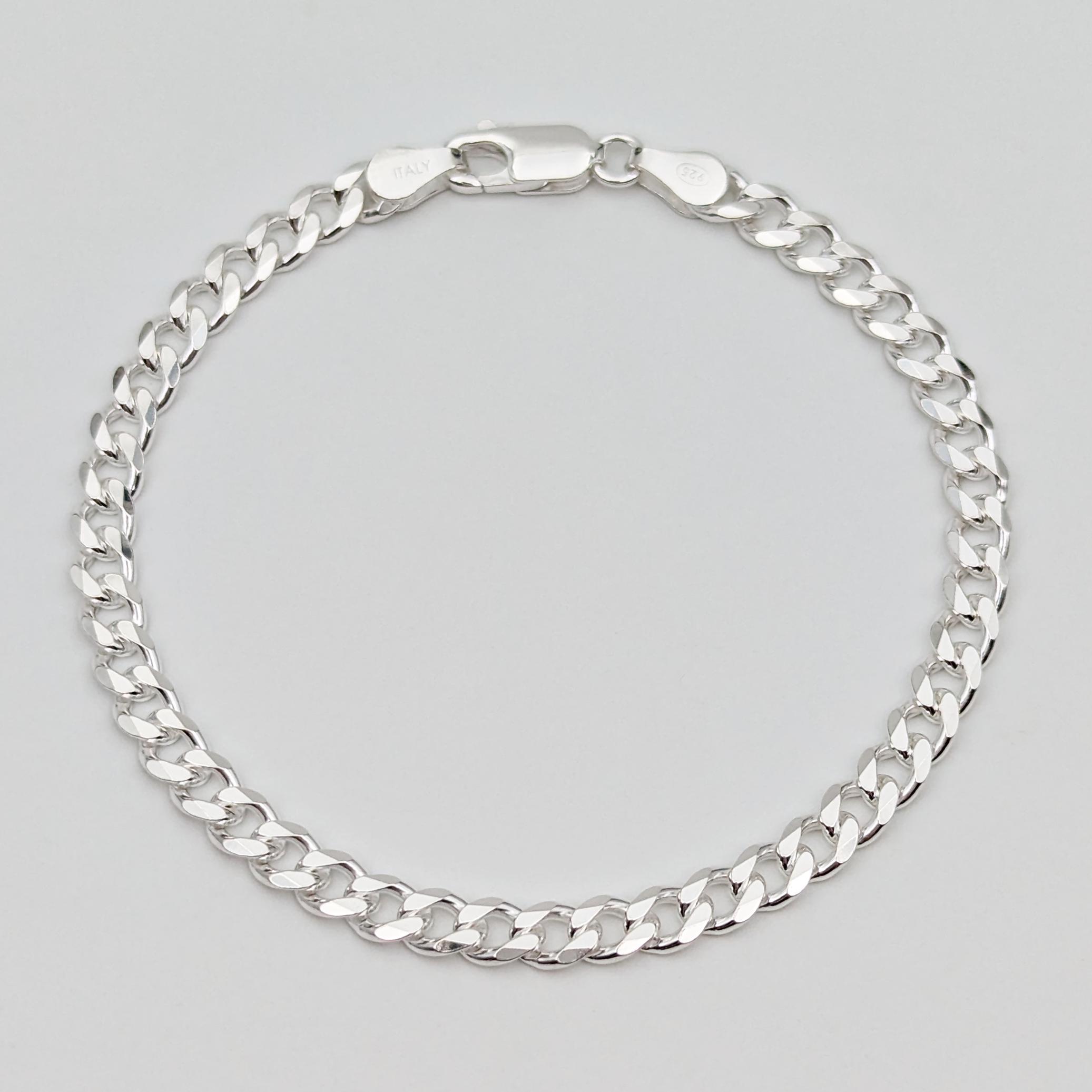 I'M OK for RHC Silver Curb Bracelet（L） Amazon.com: WKLFAI Men Bracelet Curb Cuban Chain Twisted 925