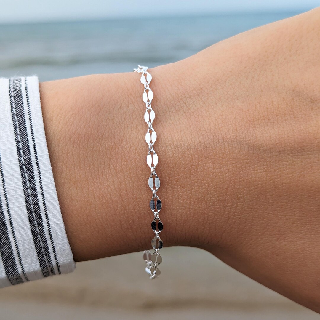 【MASMIA】 Smile 925 Silver Chain Bracelet Amazon.com: 5mm Solid .925 Sterling Silver Flat Curb Chain