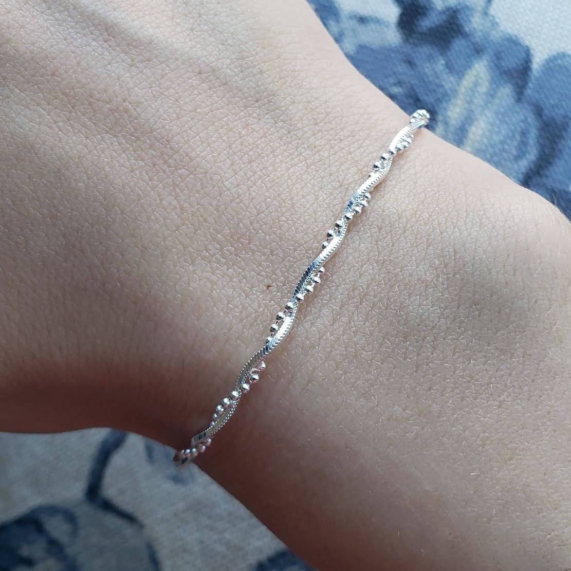 H&Beautimer 925 Sterling Silver Singapore Twisted Chain Bracelet - Italian Handmade, 6.3-9 Inch Sizes - View #8