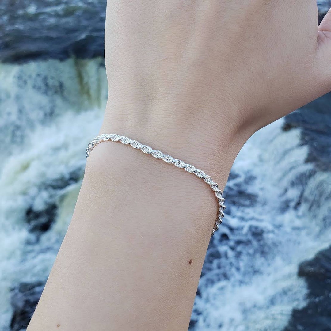 AEKKI☆ROPE CHAIN SILVER CHAIN BRACELET 925 Sterling Silver Rope Chain Bracelet | eBay