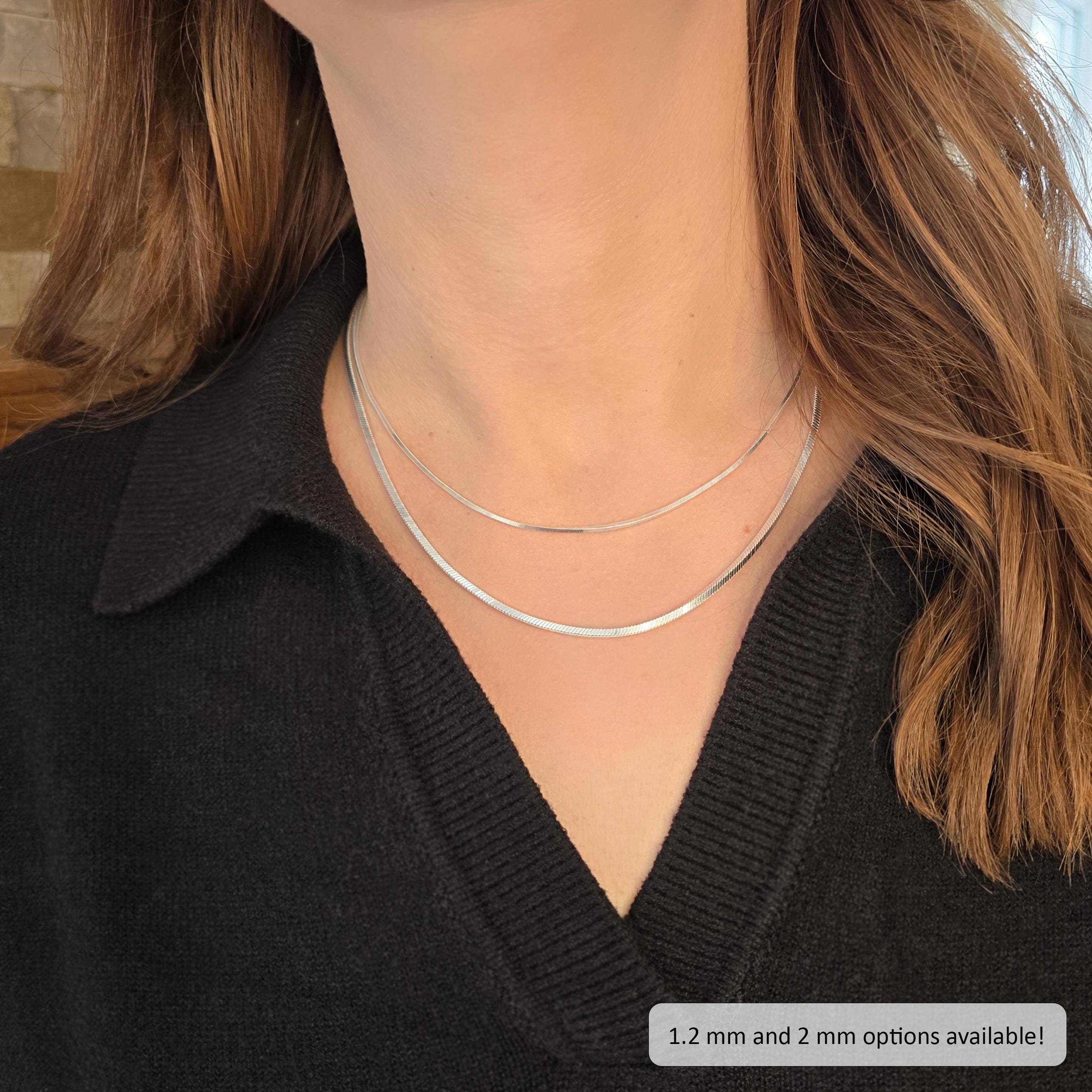 2mm Square Snake Chain Necklace | .925 Sterling Silver (18