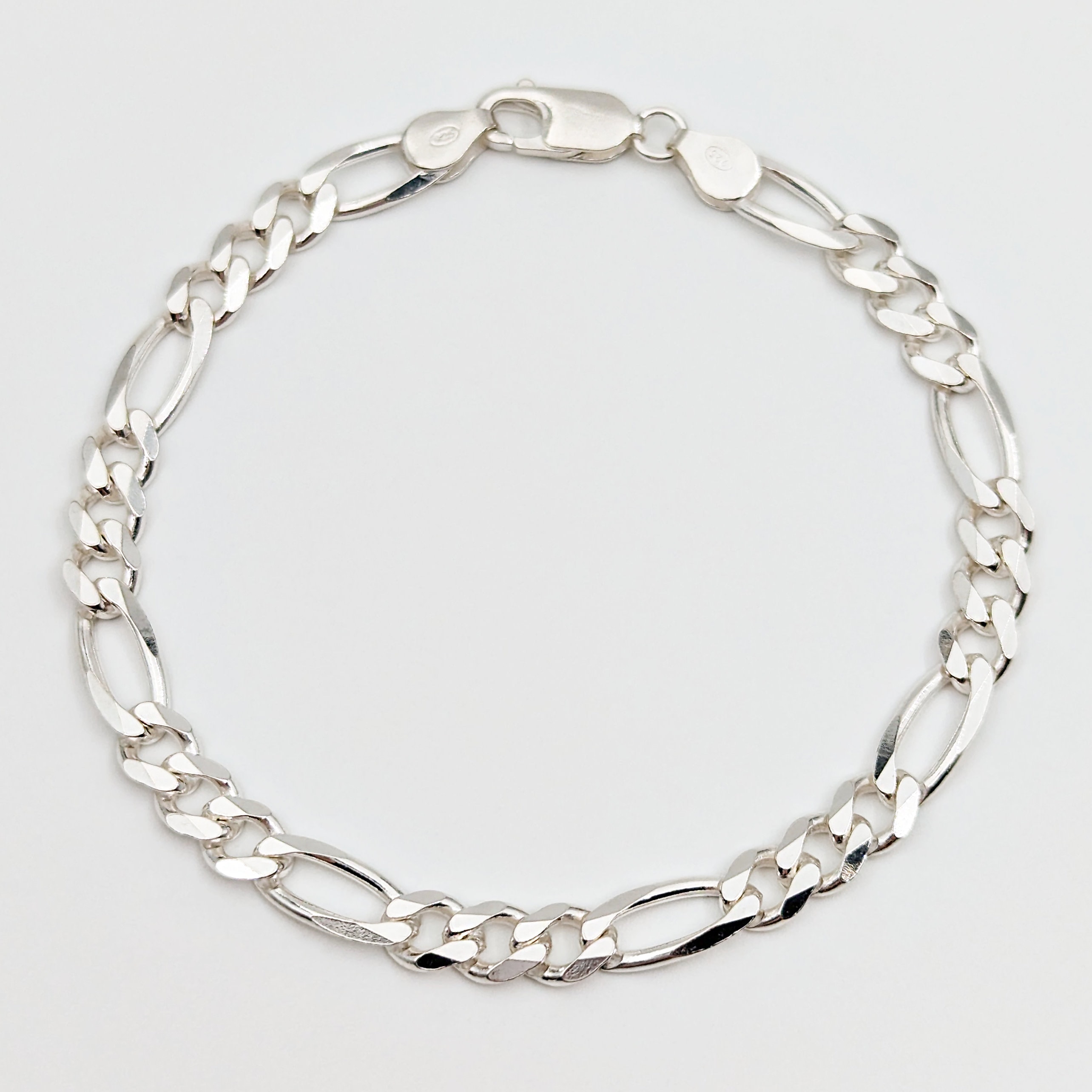 5.8mm Figaro Chain Bracelet | .925 Sterling Silver (7