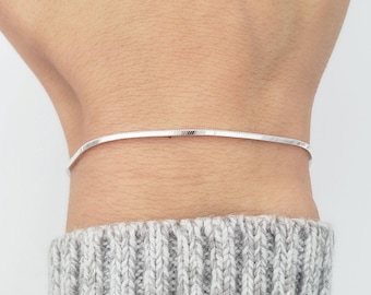 Square Snake Chain Bracelet | .925 Sterling Silver (6.5", 7", 7.5" + 8" lengths)