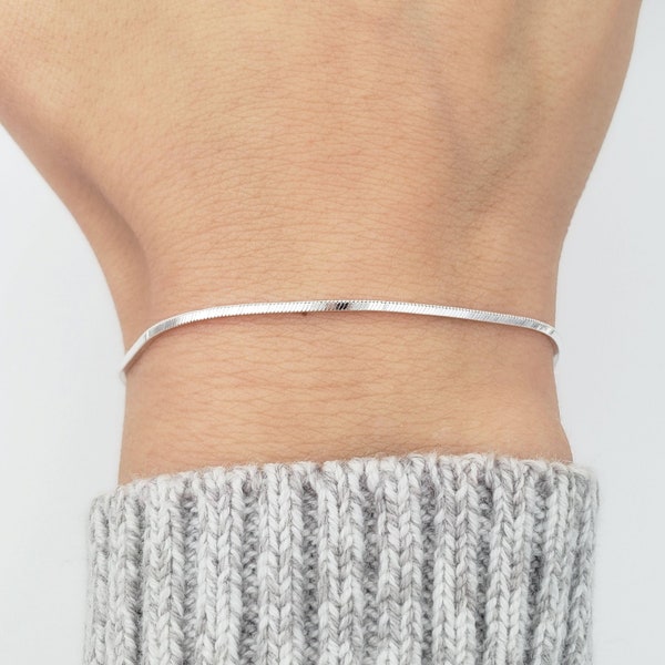 Square Snake Chain Bracelet | .925 Sterling Silver (6.5", 7", 7.5" + 8" lengths)