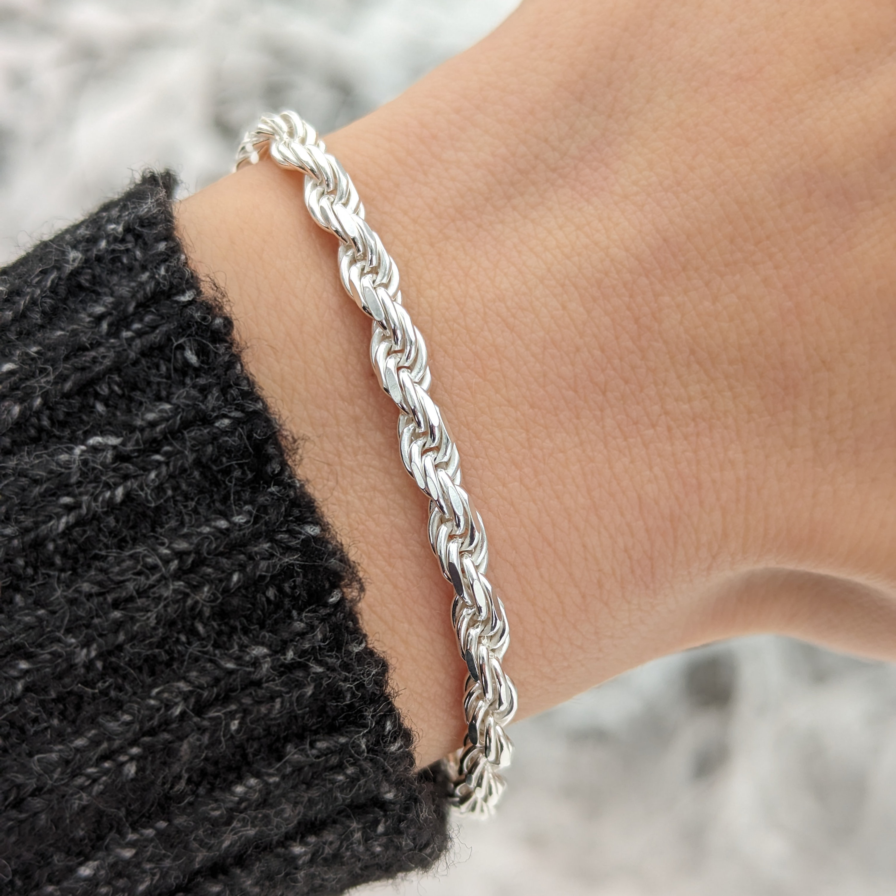 4.6mm Rope Bracelet | .925 Sterling Silver (7 4.6mm Rope Bracelet | .925 Sterling Silver (7