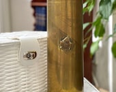 Brass Mortar Shell WW1 New Ontario CanadaPatronenfabrik Karlsruhe 1916 SP 255, War Memorabilia Collectable Trench Art