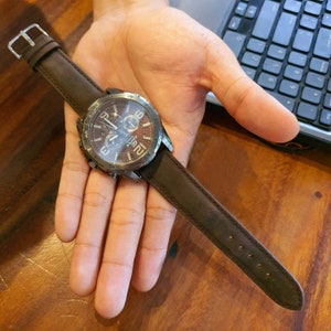 Top grain calfskin cow leather watch strap. 18mm 20mm 22mm 24 mm. Dark Brown | Havana | Chestnut Brown | Dark Chocolate. Christmas Gift