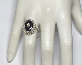 Diamond Onyx Ring Etsy Diamond Onyx Ring Etsy
