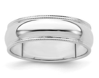 6mm Milgrain Sterling Silver Wedding Band Mens-Women Ring Size 4-13.5